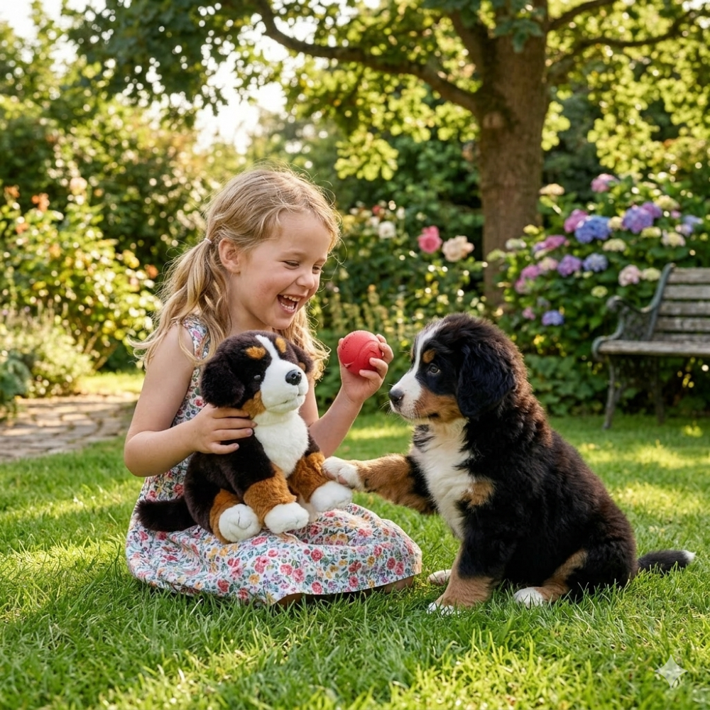 PELUCHE CANE BERNESE CM 25 PUPAZZO CUCCIOLO PER BAMBINI LELLY - 642309