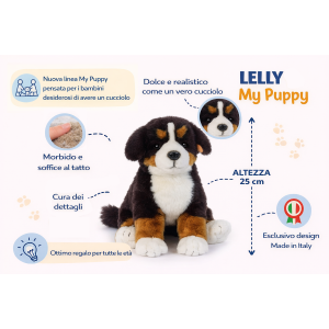 PELUCHE CANE BERNESE CM 25 PUPAZZO CUCCIOLO PER BAMBINI LELLY - 642309