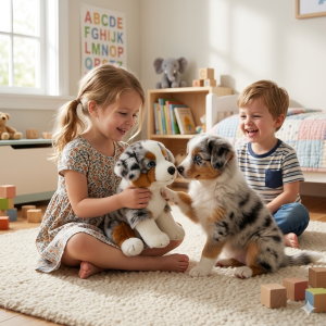 PELUCHE CANE PASTORE AUSTRALIANO CM 25 PUPAZZO CUCCIOLO PER BAMBINI LELLY - 642310