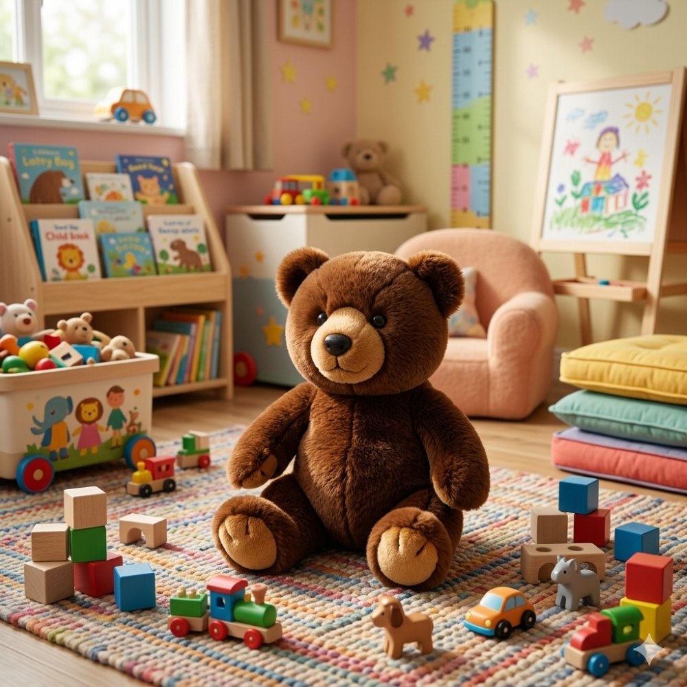 PELUCHE ORSO BRUNO CM 25 PUPAZZO PER BAMBINI LELLY - 650003