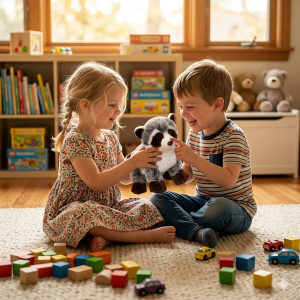 PELUCHE PROCIONE CM 30 PUPAZZO PER BAMBINI LELLY - 650005