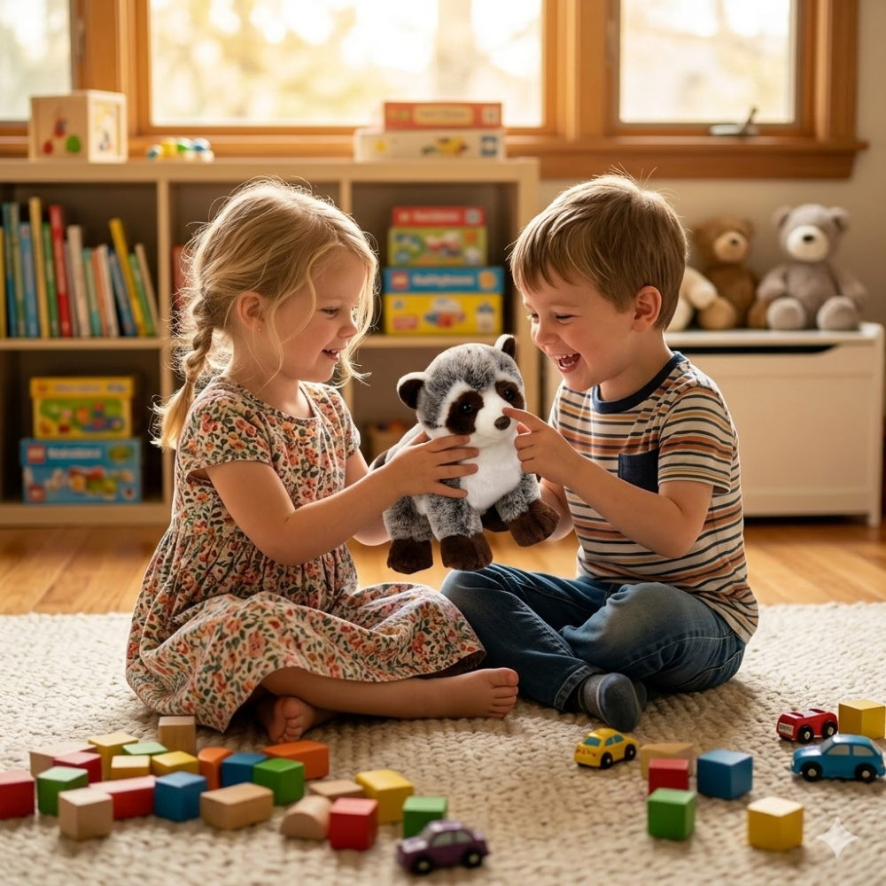PELUCHE PROCIONE CM 30 PUPAZZO PER BAMBINI LELLY - 650005