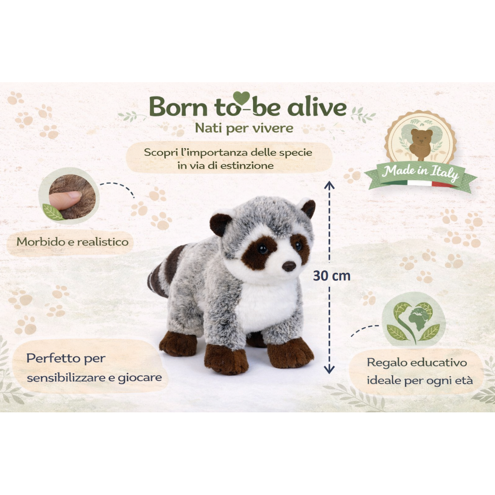 PELUCHE PROCIONE CM 30 PUPAZZO PER BAMBINI LELLY - 650005