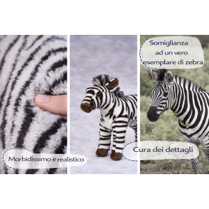 PELUCHE ZEBRA CM 25 PUPAZZO PER BAMBINI LELLY - 650010