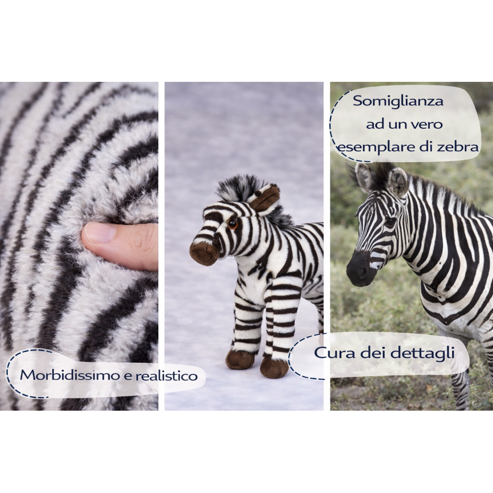 PELUCHE ZEBRA CM 25 PUPAZZO PER BAMBINI LELLY - 650010