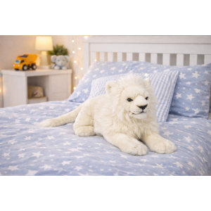 PELUCHE LEONE BIANCO CM 53 PUPAZZO PER BAMBINI LELLY - 650014
