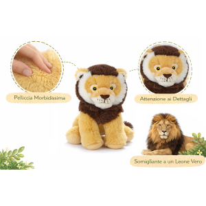 PELUCHE LEONE GRS CM. 25 PLASTICA RECICLATA LELLY - 800068