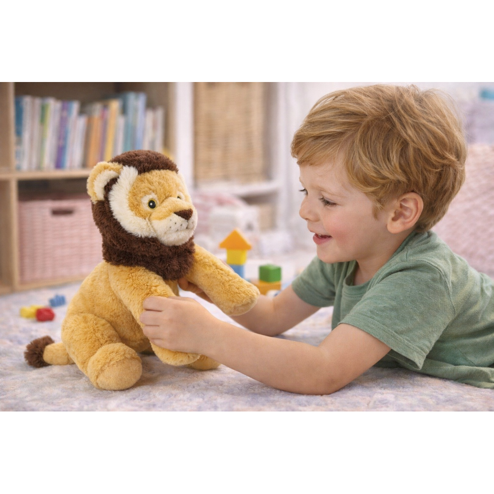 PELUCHE LEONE GRS CM. 30 PLASTICA RECICLATA LELLY - 800069