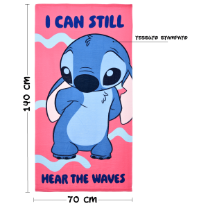 TELO MARE STITCH DISNEY MICROFIBRA ASCIUGAMANO BAMBINE IDEALE SPIAGGIA PISCINA - EZ18081
