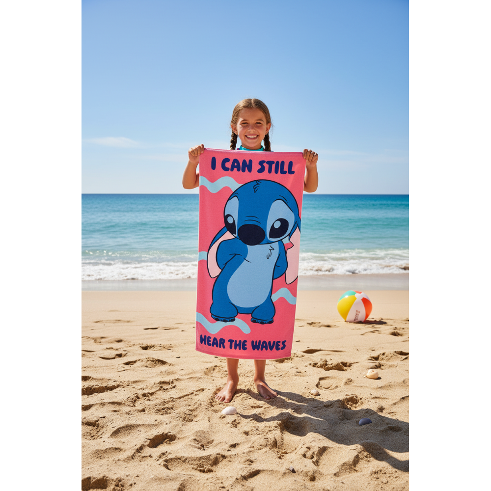 TELO MARE STITCH DISNEY MICROFIBRA ASCIUGAMANO BAMBINE IDEALE SPIAGGIA PISCINA - EZ18081
