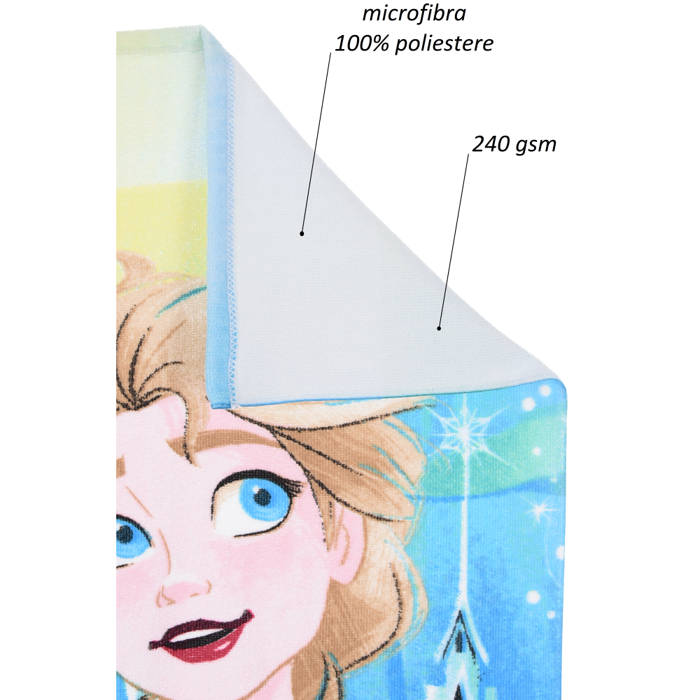 TELO MARE FROZEN ELSA DISNEY MICROFIBRA ASCIUGAMANO BAMBINE IDEALE SPIAGGIA PISCINA - EZ18060