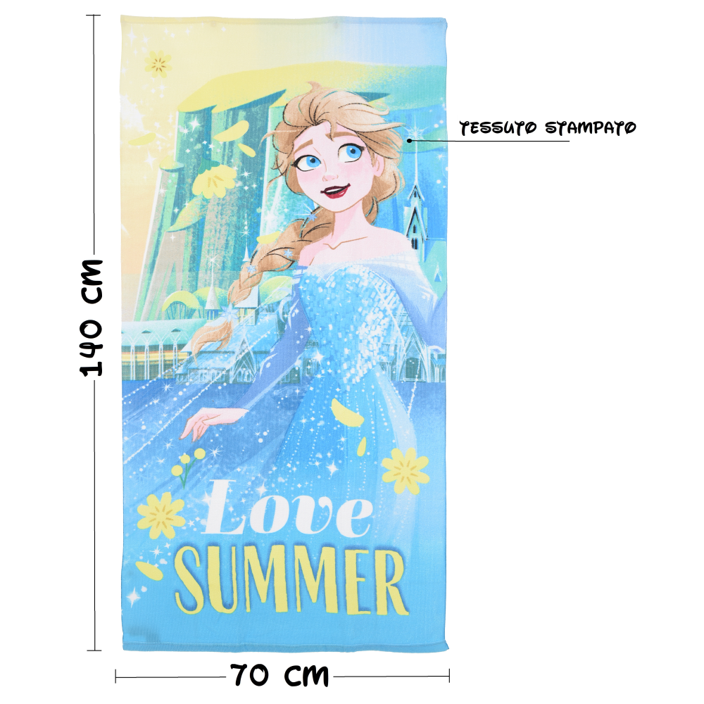 TELO MARE FROZEN ELSA DISNEY MICROFIBRA ASCIUGAMANO BAMBINE IDEALE SPIAGGIA PISCINA - EZ18060