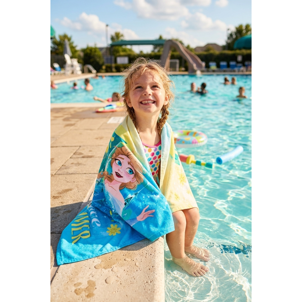 TELO MARE FROZEN ELSA DISNEY MICROFIBRA ASCIUGAMANO BAMBINE IDEALE SPIAGGIA PISCINA - EZ18060