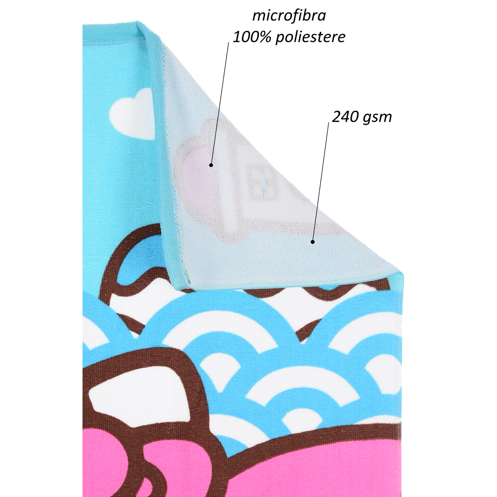 TELO MARE HELLO KITTY SANRIO MICROFIBRA ASCIUGAMANO BAMBINE IDEALE SPIAGGIA PISCINA - EZ18041