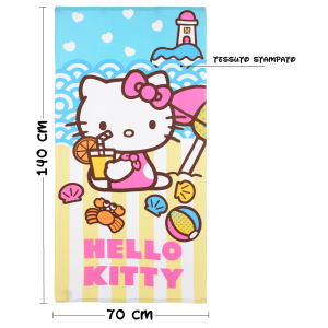 TELO MARE HELLO KITTY SANRIO MICROFIBRA ASCIUGAMANO BAMBINE IDEALE SPIAGGIA PISCINA - EZ18041