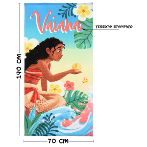 TELO MARE VAIANA OCEANIA MICROFIBRA ASCIUGAMANO BAMBINE IDEALE SPIAGGIA PISCINA - EZ18050