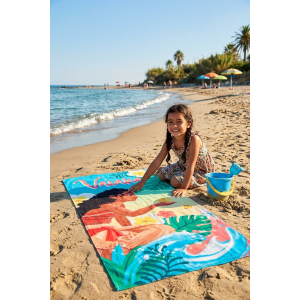 TELO MARE VAIANA OCEANIA MICROFIBRA ASCIUGAMANO BAMBINE IDEALE SPIAGGIA PISCINA - EZ18050