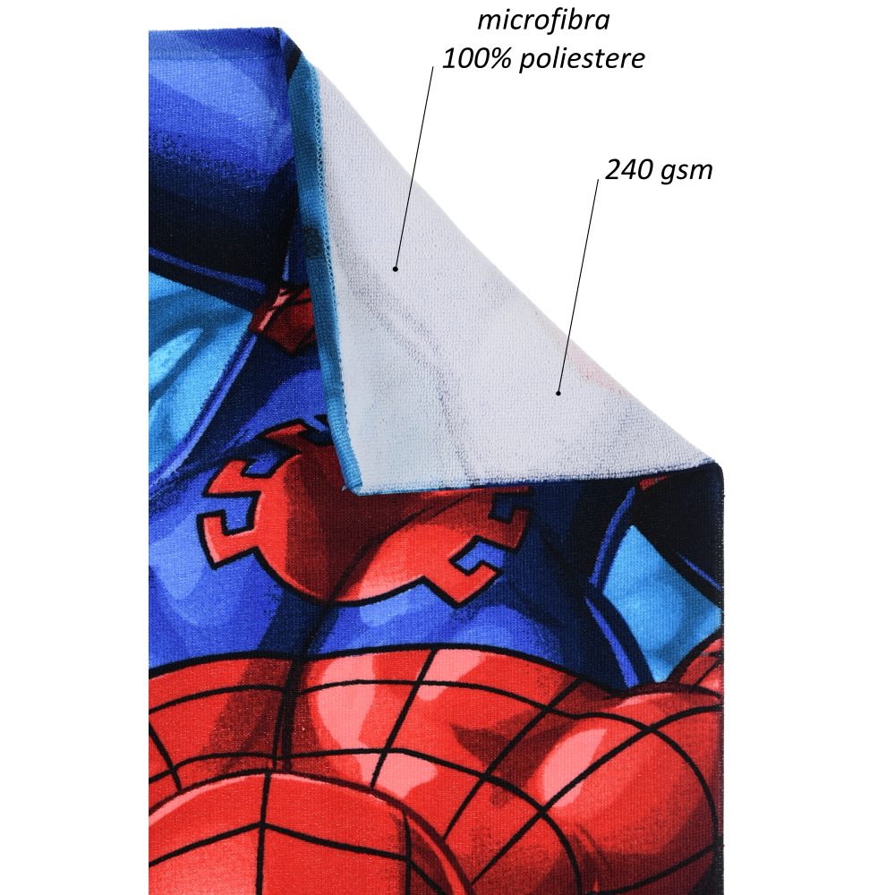 TELO MARE SPIDERMAN MARVEL MICROFIBRA ASCIUGAMANO BAMBINI IDEALE SPIAGGIA PISCINA - EZ18173