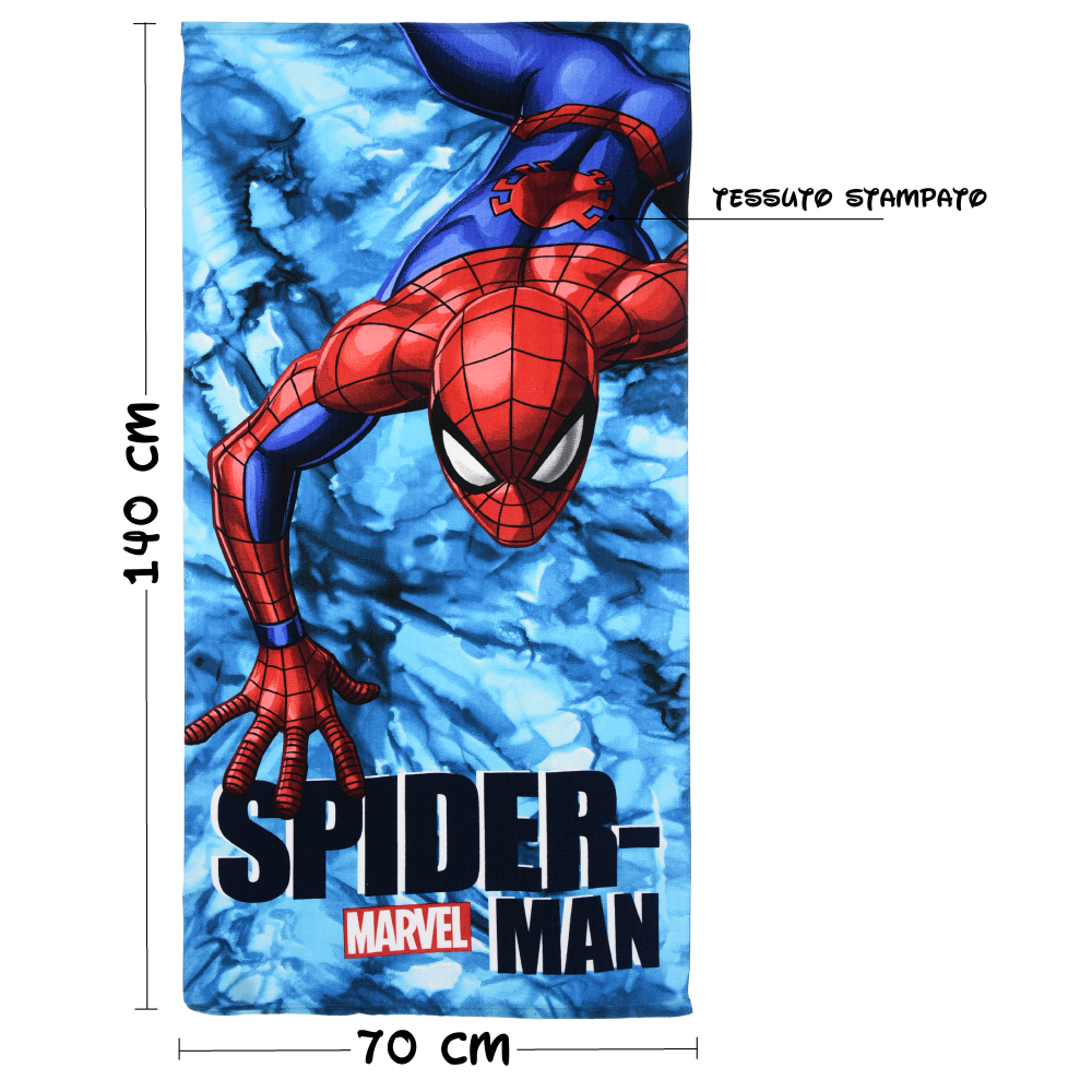 TELO MARE SPIDERMAN MARVEL MICROFIBRA ASCIUGAMANO BAMBINI IDEALE SPIAGGIA PISCINA - EZ18173