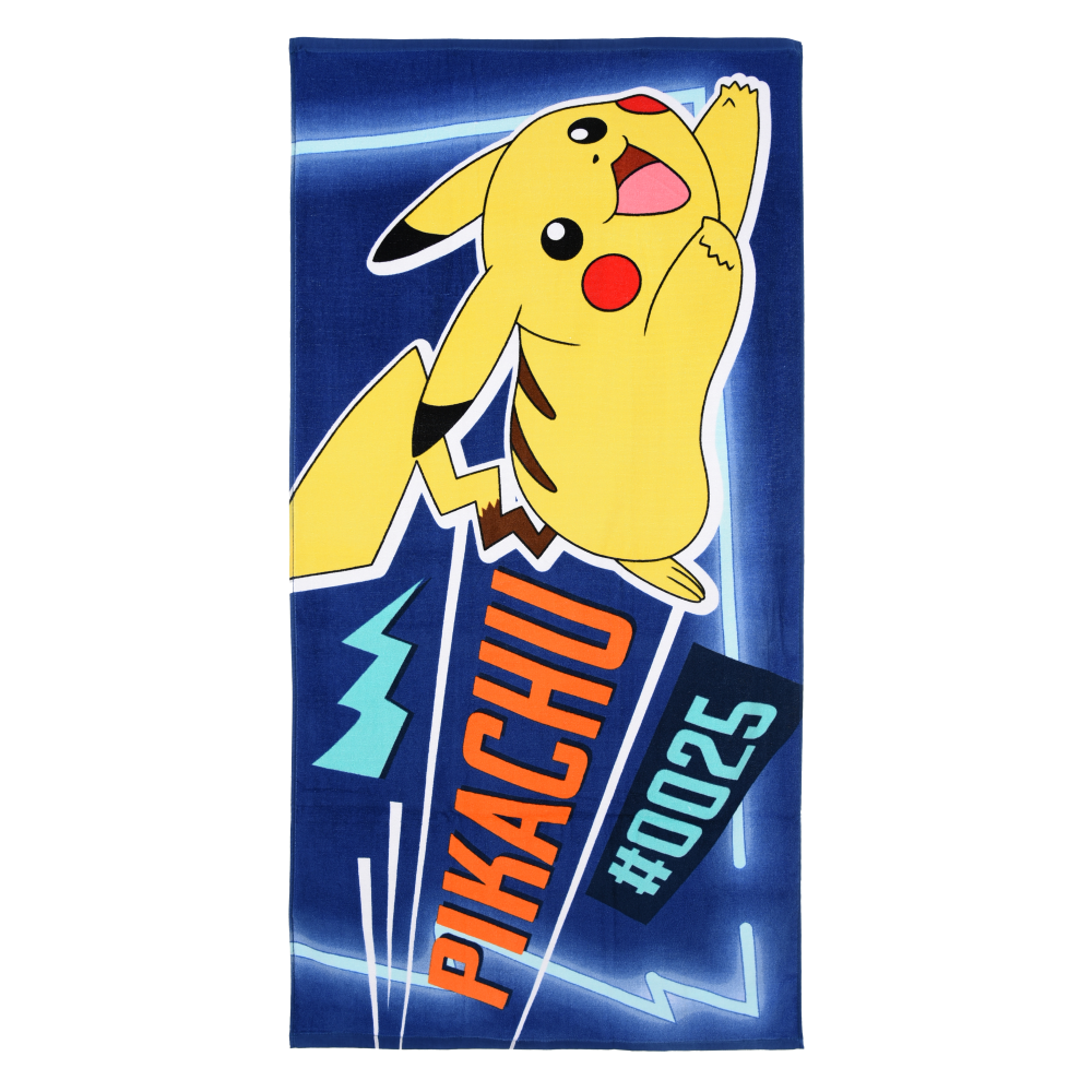 TELO MARE PIKACHU IN COTONE ASCIUGAMANO POKÉMON BAMBINI IDEALE SPIAGGIA PISCINA - EZ18141