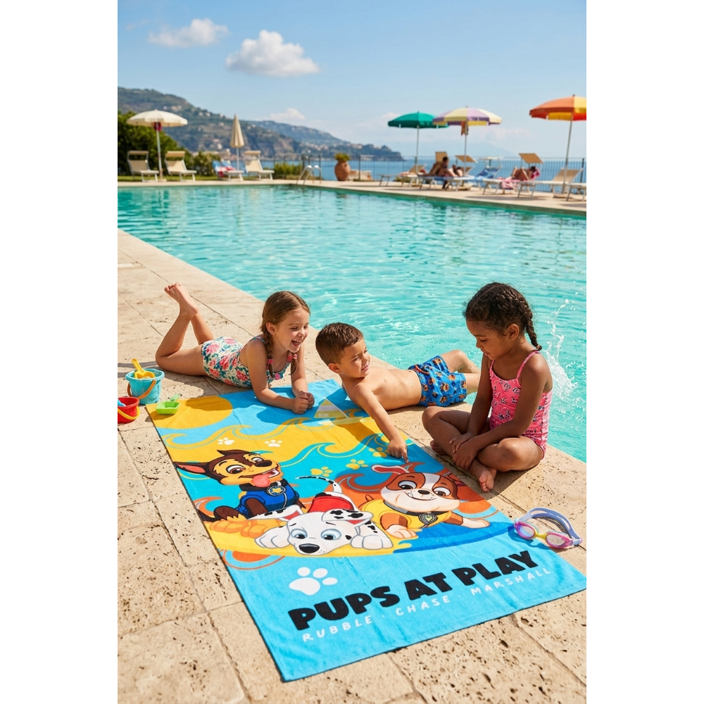 TELO MARE PAW PATROL MICROFIBRA ASCIUGAMANO BAMBINI IDEALE SPIAGGIA PISCINA - EZ18125