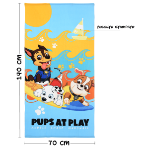 TELO MARE PAW PATROL MICROFIBRA ASCIUGAMANO BAMBINI IDEALE SPIAGGIA PISCINA - EZ18125