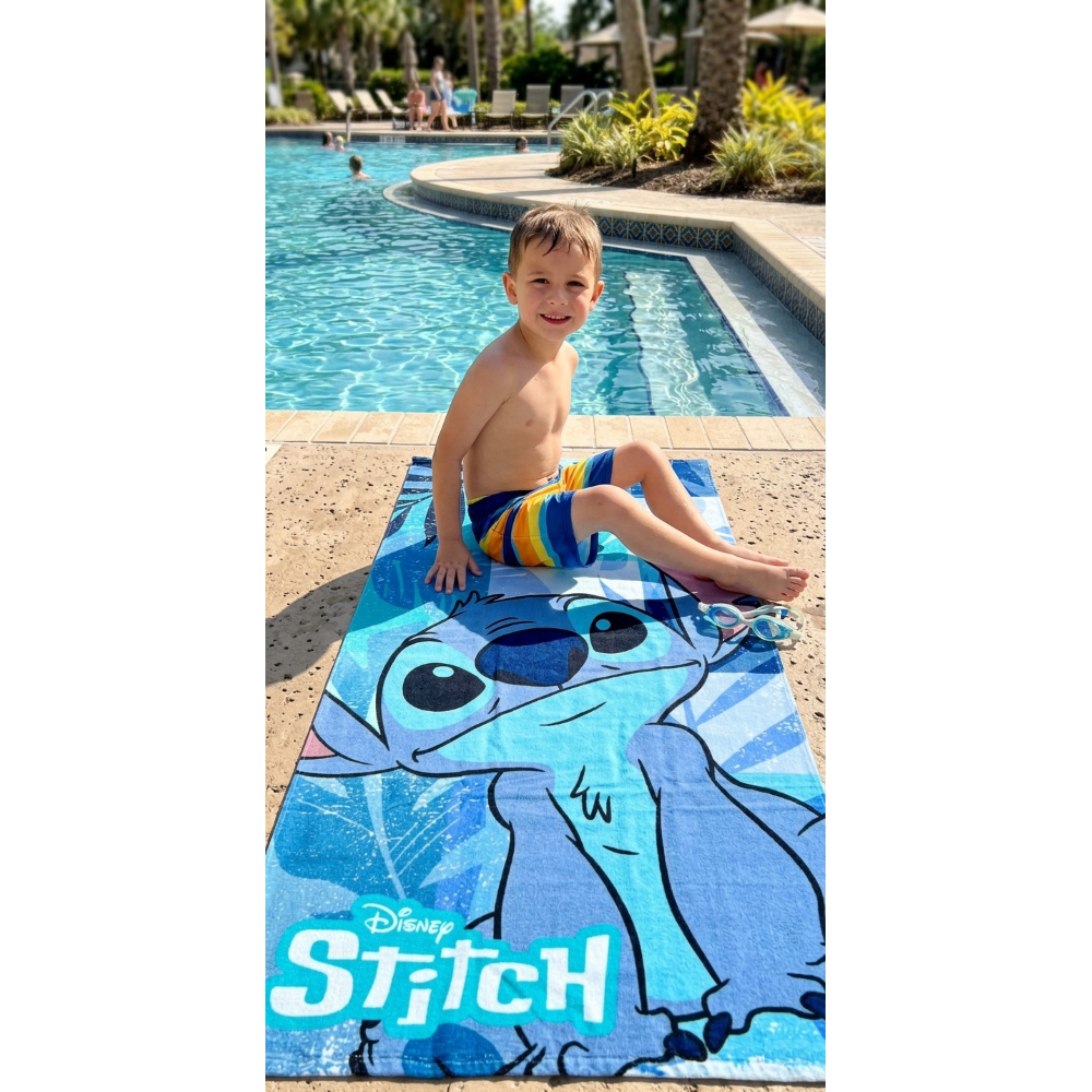 TELO MARE STITCH DISNEY ASCIUGAMANO PER BAMBINI IN MICROFIBRA CM 140X70 - LIL37-6015