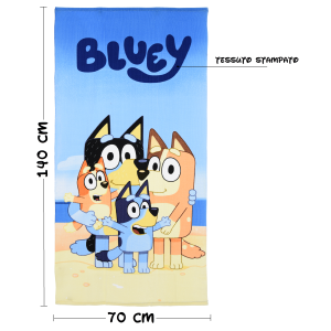 TELO MARE BLUEY BINGO MICROFIBRA ASCIUGAMANO BAMBINI IDEALE SPIAGGIA PISCINA - EZ18114