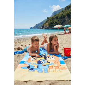 TELO MARE BLUEY BINGO MICROFIBRA ASCIUGAMANO BAMBINI IDEALE SPIAGGIA PISCINA - EZ18114