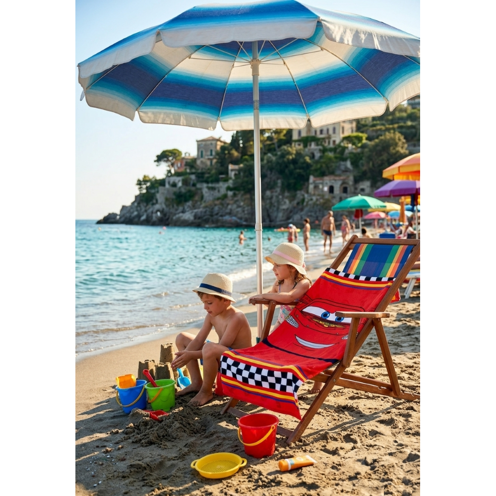 TELO MARE CARS DISNEY PIXAR MICROFIBRA ASCIUGAMANO SAETTA MCQUEEN BAMBINI IDEALE SPIAGGIA PISCINA - EZ18191