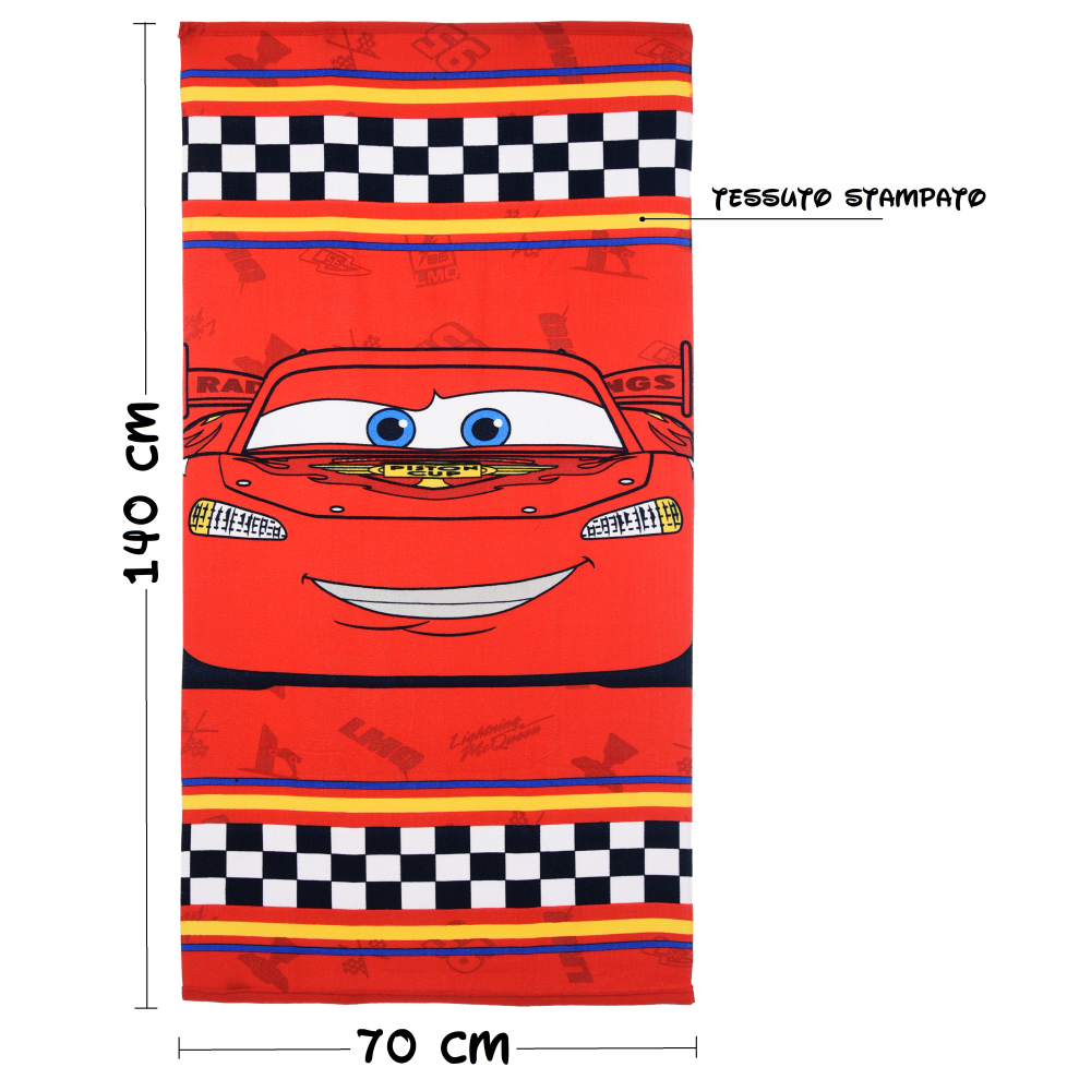 TELO MARE CARS DISNEY PIXAR MICROFIBRA ASCIUGAMANO SAETTA MCQUEEN BAMBINI IDEALE SPIAGGIA PISCINA - EZ18191