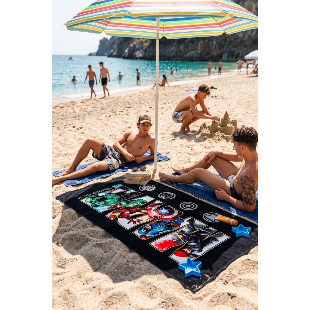 TELO MARE AVENGERS MARVEL ASCIUGAMANO PER ADULTI IN MICROFIBRA 170X90 CM SPIAGGIA PISCINA - EZ37002