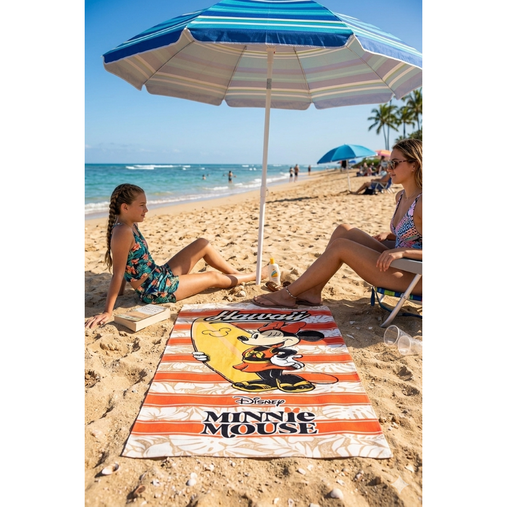 TELO MARE MINNIE DISNEY ASCIUGAMANO PER ADULTI IN MICROFIBRA 170X90 CM SPIAGGIA PISCINA - EZ37001