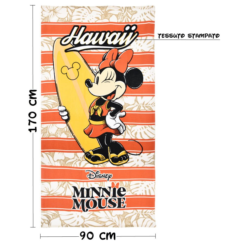 TELO MARE MINNIE DISNEY ASCIUGAMANO PER ADULTI IN MICROFIBRA 170X90 CM SPIAGGIA PISCINA - EZ37001