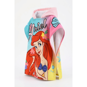 PONCHO MARE LA SIRENETTA ARIEL DISNEY MICROFIBRA ACCAPPATOIO CON CAPPUCCIO 110X55 CM SPIAGGIA PISCINA - EZ18015