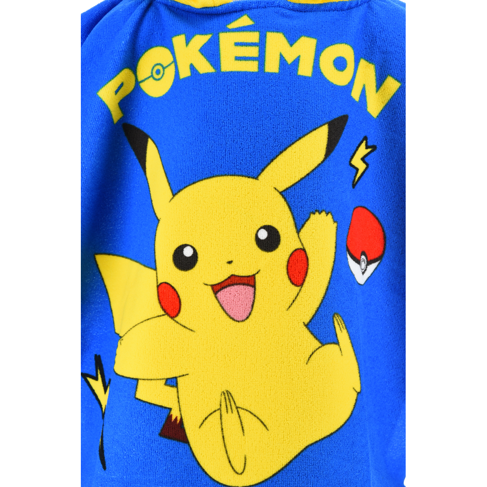 PONCHO MARE PIKACHU POKÉMON MICROFIBRA ACCAPPATOIO CON CAPPUCCIO 110X55 CM SPIAGGIA PISCINA - EZ18137