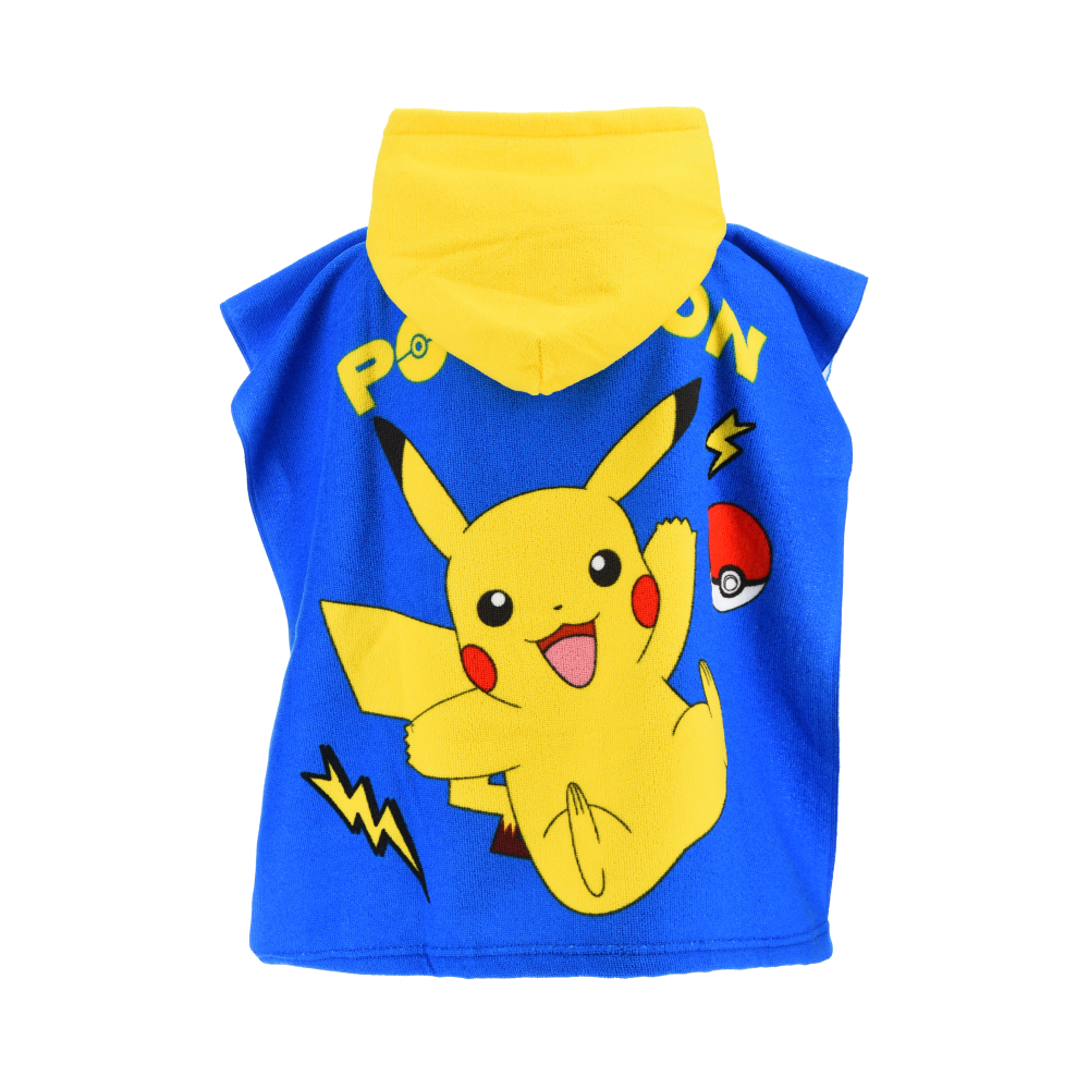 PONCHO MARE PIKACHU POKÉMON MICROFIBRA ACCAPPATOIO CON CAPPUCCIO 110X55 CM SPIAGGIA PISCINA - EZ18137