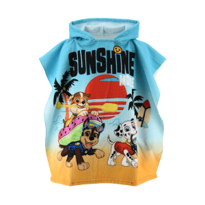 PONCHO MARE PAW PATROL MICROFIBRA ACCAPPATOIO CON CAPPUCCIO 110X55 CM SPIAGGIA PISCINA - EZ18123