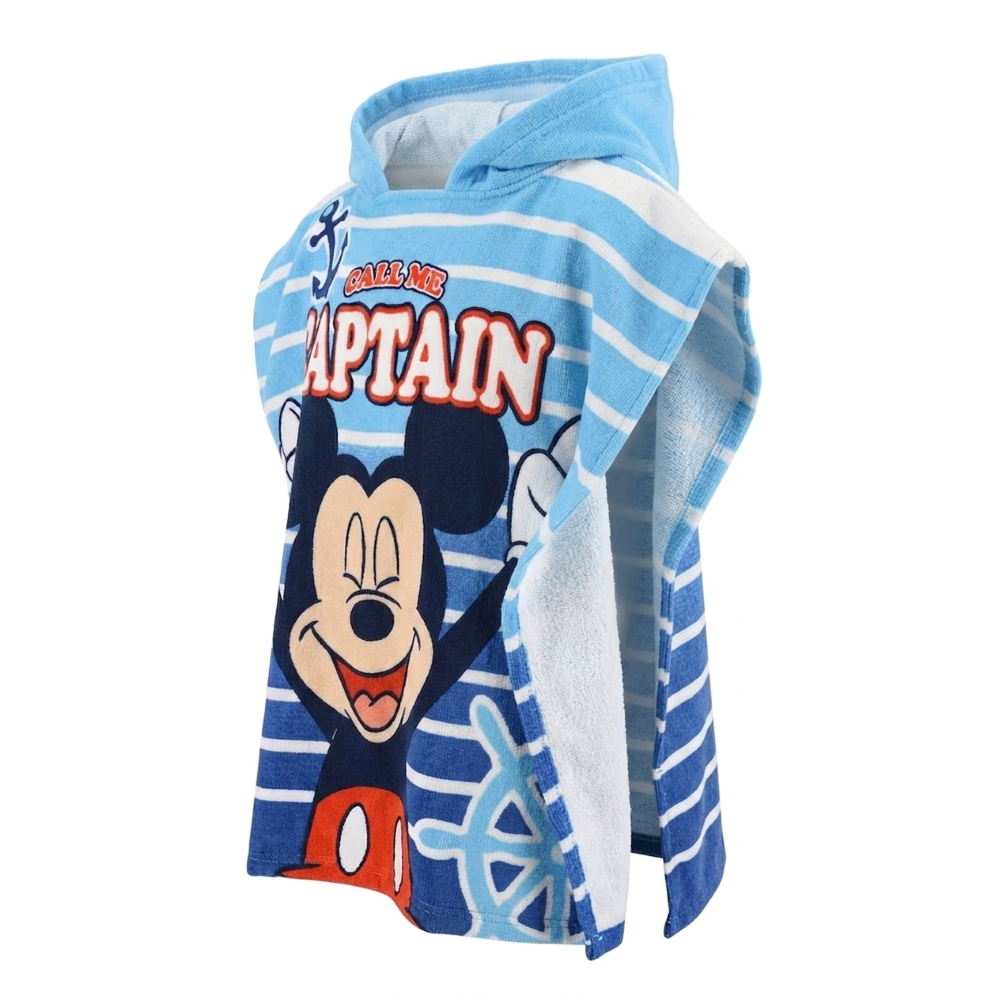 PONCHO MARE TOPOLINO DISNEY MICROFIBRA ACCAPPATOIO CON CAPPUCCIO 110X55 CM SPIAGGIA PISCINA - EZ18121