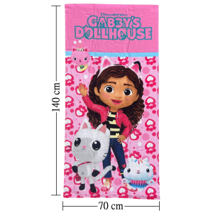 TELO MARE GABBY'S DOLLHOUSE ASCIUGAMANO PER BAMBINI IN MICROFIBRA CM 140X70 - GAB37-6113