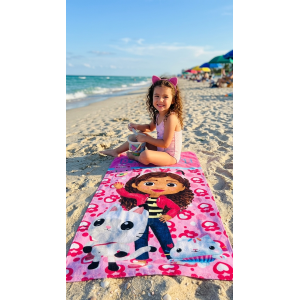 TELO MARE GABBY'S DOLLHOUSE ASCIUGAMANO PER BAMBINI IN MICROFIBRA CM 140X70 - GAB37-6113
