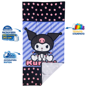 TELO MARE KUROMI SANRIO ASCIUGAMANO PER BAMBINI IN MICROFIBRA CM 140X70 - HK36-1825
