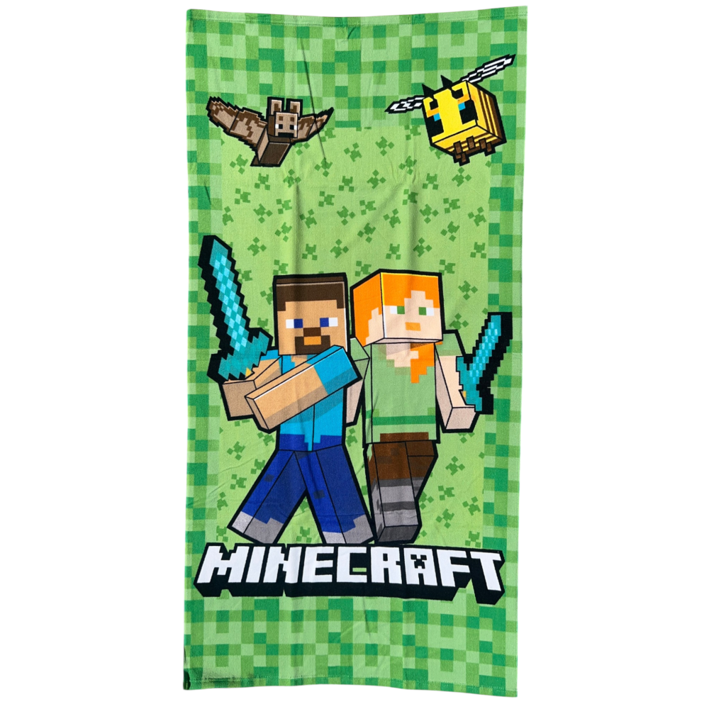 TELO MARE MINECRAFT ASCIUGAMANO PER BAMBINI IN MICROFIBRA CM 140X70 - MNC37-6004