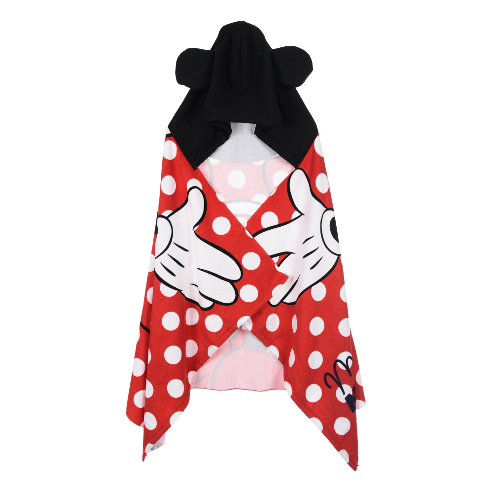 MANTELLA MARE MINNIE DISNEY TELO CON CAPPUCCIO 3D 70X140 CM IN MICROFIBRA BAGNO PISCINA SPIAGGIA - EZ18214