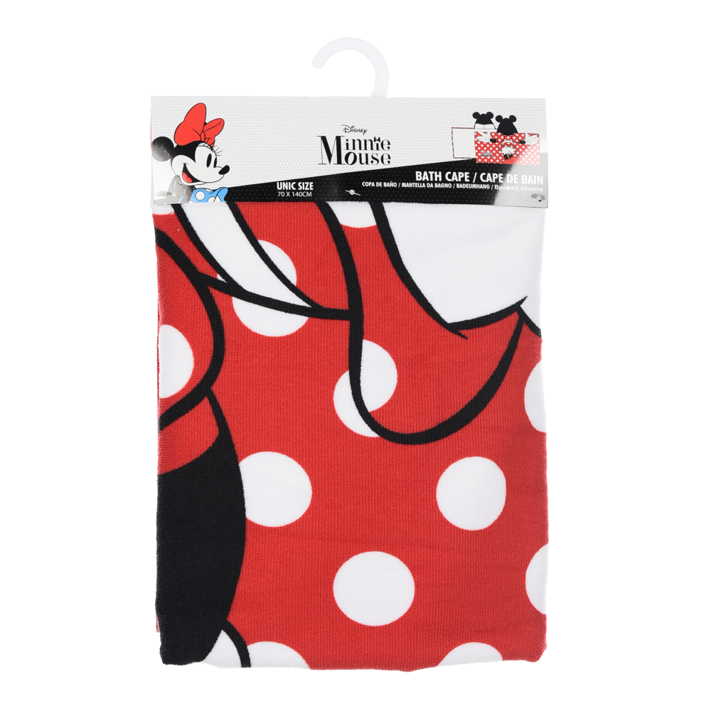 MANTELLA MARE MINNIE DISNEY TELO CON CAPPUCCIO 3D 70X140 CM IN MICROFIBRA BAGNO PISCINA SPIAGGIA - EZ18214