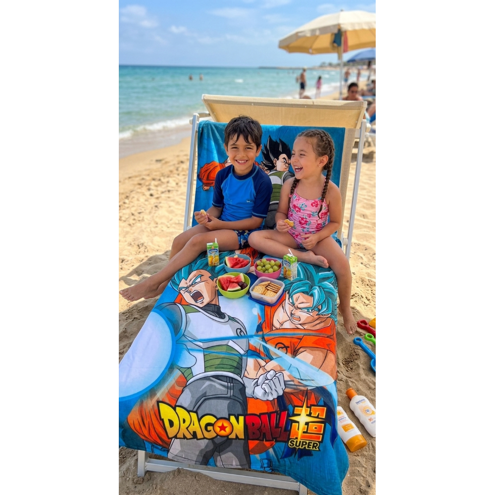 TELO MARE DRAGON BALL SUPER ASCIUGAMANO PER BAMBINI IN MICROFIBRA CM 140X70 - DB24-003