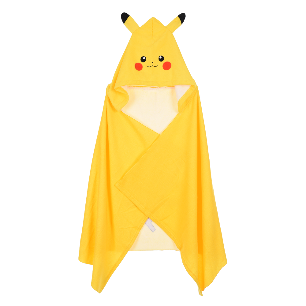 MANTELLA MARE PIKACHU POKÉMON TELO CON CAPPUCCIO 3D 70X140 CM IN MICROFIBRA BAGNO PISCINA SPIAGGIA - EZ18218
