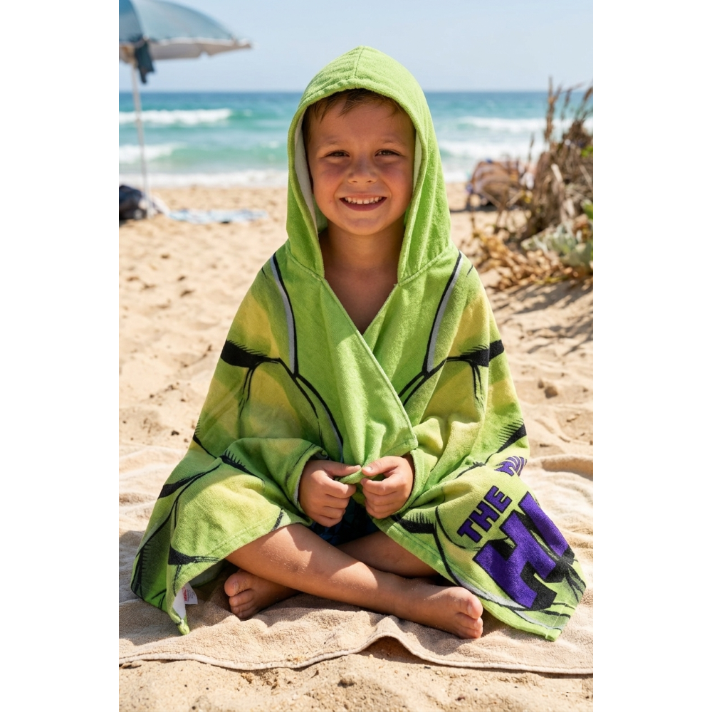 MANTELLA MARE HULK MARVEL TELO CON CAPPUCCIO 70X140 CM IN MICROFIBRA BAGNO PISCINA SPIAGGIA - EZ18216