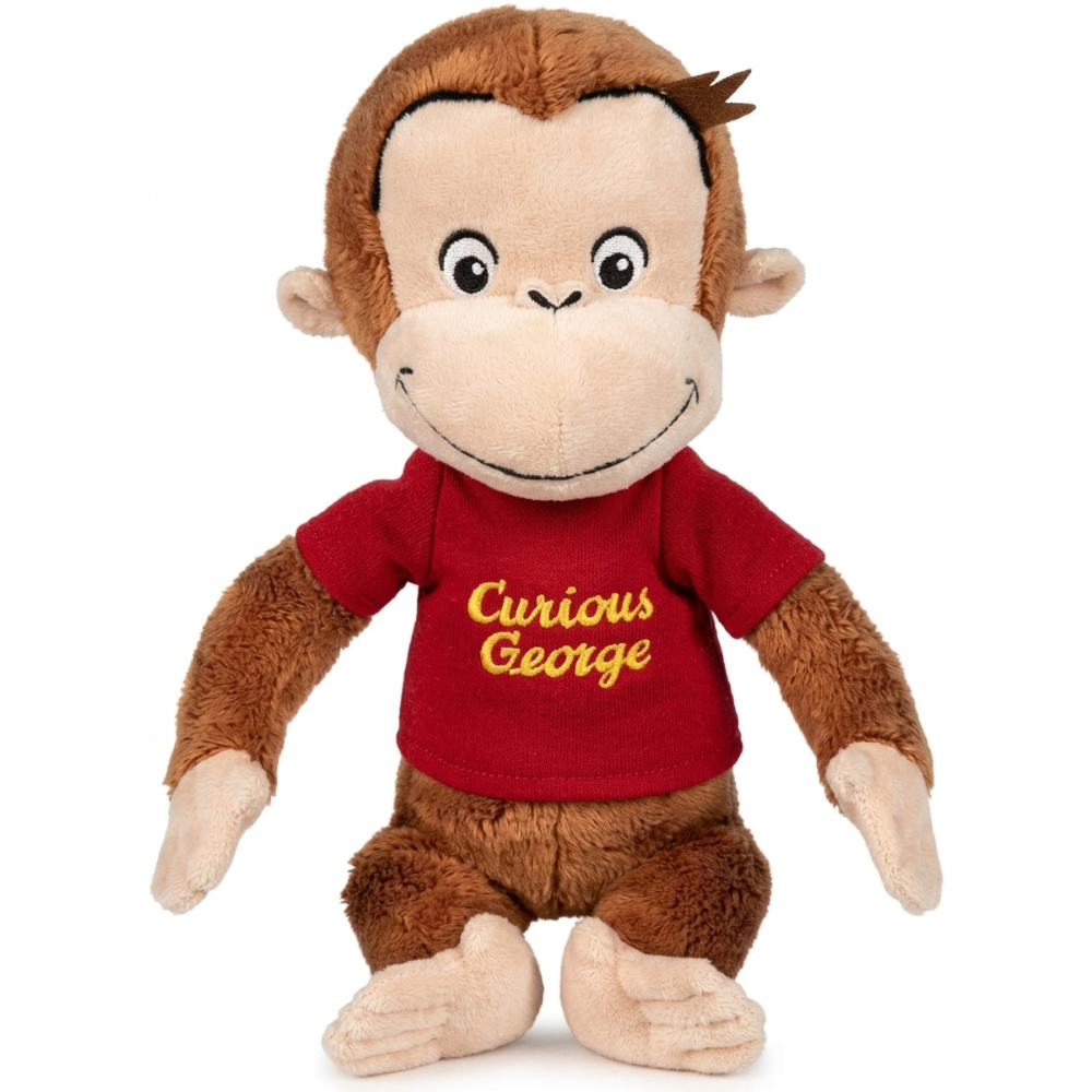 PELUCHE CURIOSO COME GEORGE CON MAGLIA ROSSA MORBIDO PUPAZZO UNIVERSAL 30 CM - CUU12000