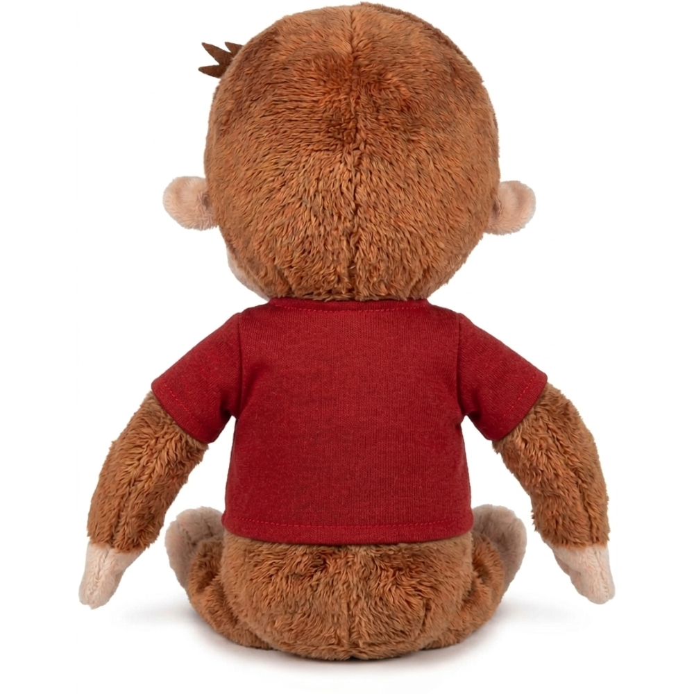 PELUCHE CURIOSO COME GEORGE CON MAGLIA ROSSA MORBIDO PUPAZZO UNIVERSAL 30 CM - CUU12000